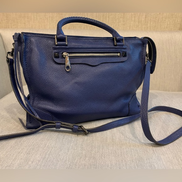 Rebecca Minkoff Royal Blue Purse with Silver Accents and Crossbody Strap - Picture 4 of 7